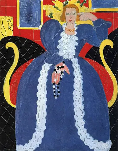 Woman in Blue, or The Large Blue Robe and Mimosas Henri Matisse